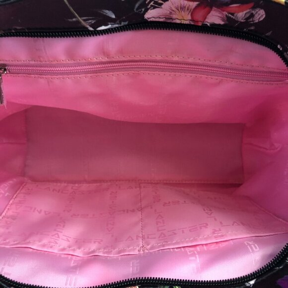 Lancaster Black Floral Shoulder Bag - Picture 7 of 10